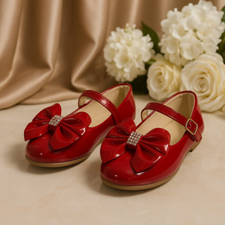 Sapatilha Vermelha Infantil Menina Sapato Boneca Conforto Criança Laço Dama de Honra Batizado Social em Oferta na Shopee