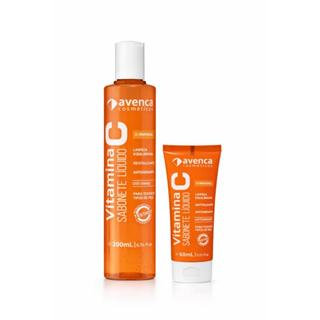 Kit Sabonete Líquido Avenca Vitamina C 200ml + 60ml Facial em Oferta na Shopee