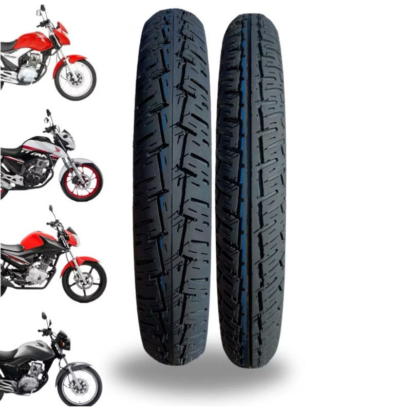 Par Pneus Ecológico Milenio Tyres 2.75-18 + 90/90-18 Cg 125 150 Fan Titan Start YBR