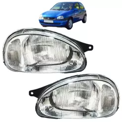 Farol Corsa 1994 1995 1996 97 98 99 Cromado Lente Raiada