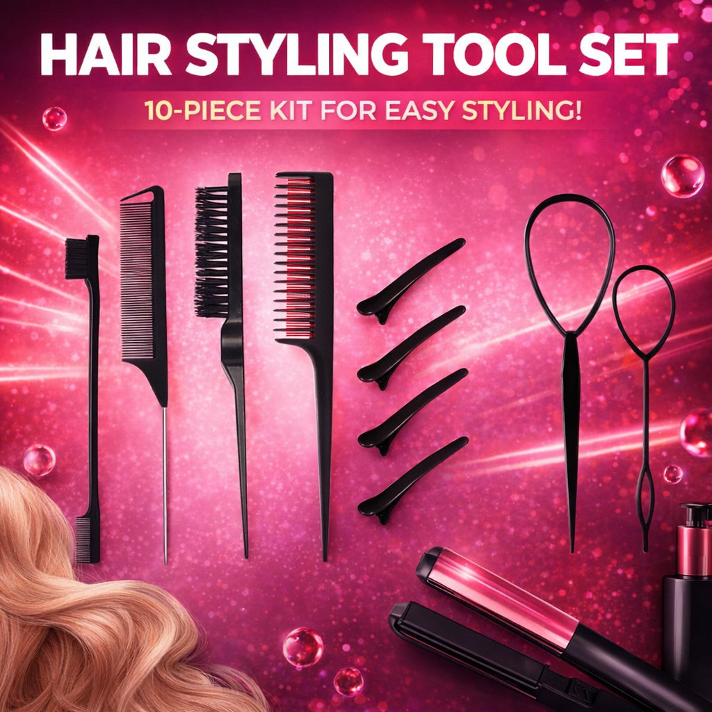 Kit de Pente de Cabelo 5/10 Peças com Ferramenta de Trança, Escova e Pentes Profissional para Cacheado/Infantil em Oferta na Shopee