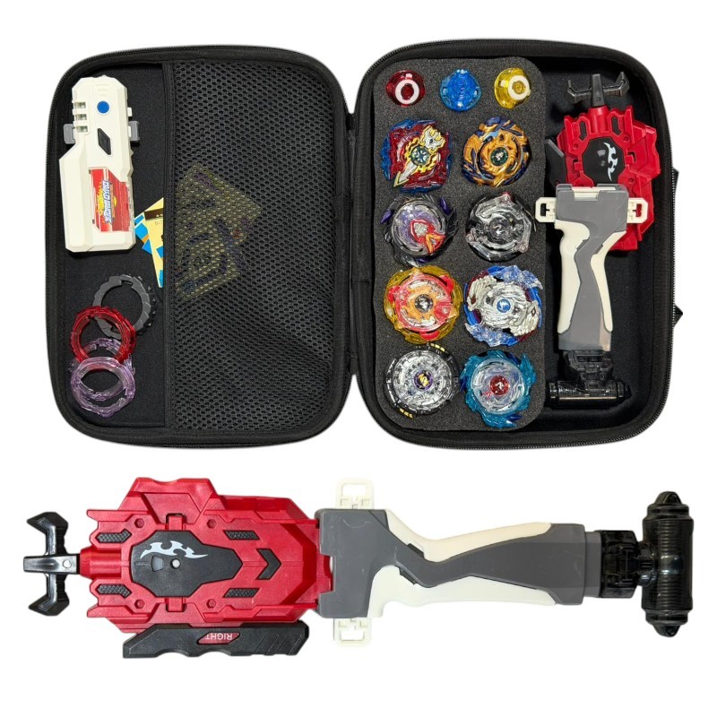 Kit Completo Piões Maleta Profissional 8 Piões Dupla Rotação