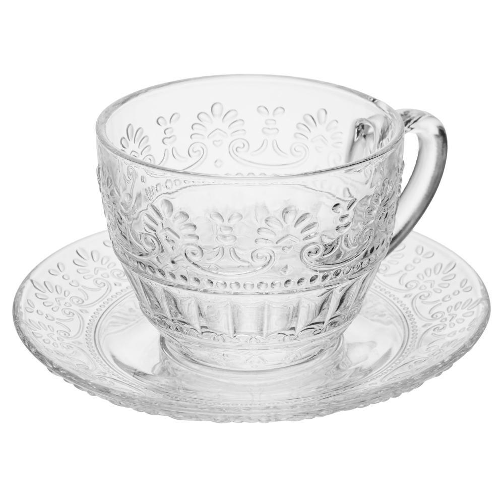 4 Xícaras Chá com Pires Wolff Mauve 220ml Cristal em Oferta na Shopee