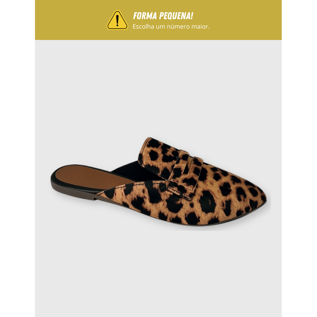 Mule Sapatilha Feminina Confortável Bico Fino Casual Calce Fácil Elegante