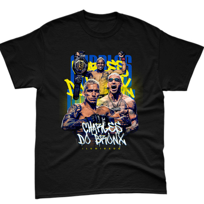 Camiseta Lutador Charles Do Bronx Camisa UFC Blusa Unissex Algodão Oliveira