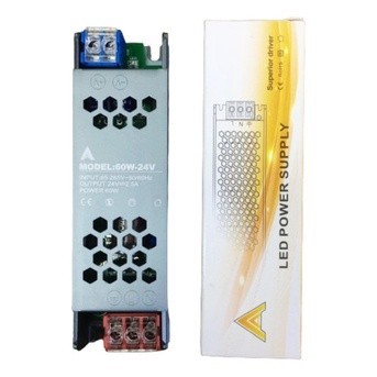 Fonte Chaveada 24V 2,5A 60W Bivolt para CFTV Fita LED Som Automotivo