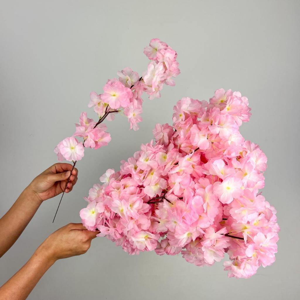 Flor Cerejeira - 1 Galho planta artificial Decoração Casa -A-520 ROSA MESCLADO