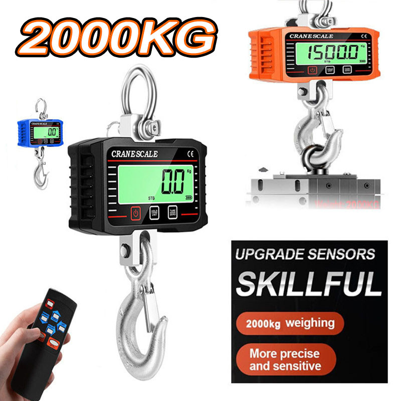 Balança De Gancho Digital Com Display LCD De 2000 Kg Com Gancho