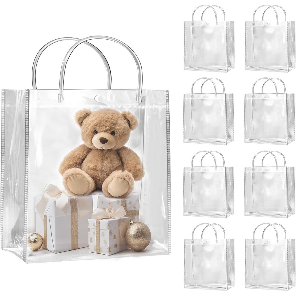 Sacolas transparentes para presentes, sacolas transparentes para compras de cosméticos de aniversário. em Oferta na Shopee
