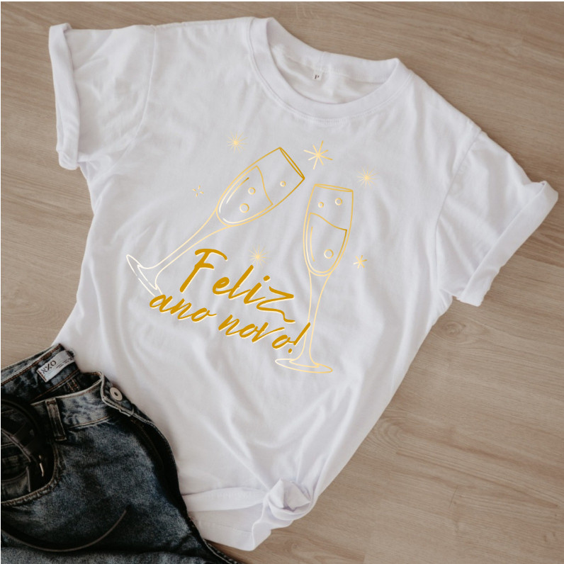 Camiseta Unissex 100% Algodão Premium | Estampa Exclusiva | Streetwear Oversized | FELIZ ANO NOVO