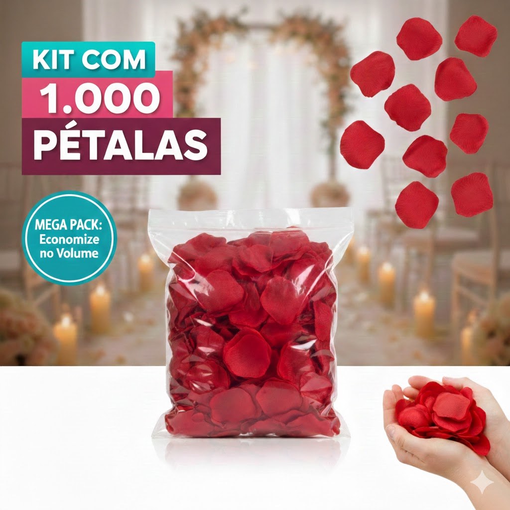 1000 Pétalas De Rosas Artificiais Branca ou Vermelha Casamento Festas Noivas Decoração Kit Romântico 500 Pétalas