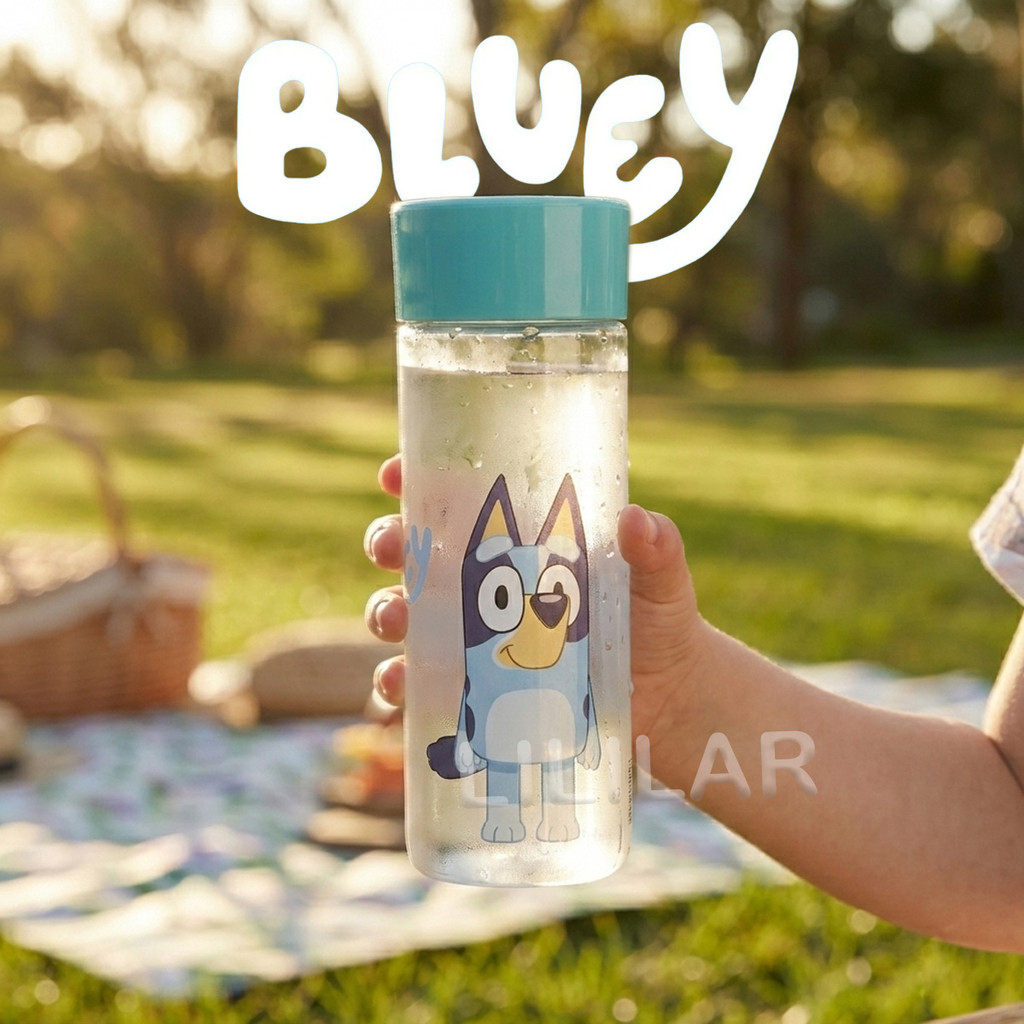 Garrafa Go Bluey 500ml Infantil Original com Tampa Rosca Antivazamento BPA Free Ideal Mochila Escola