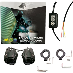 Farol Milha Mini 60W 6500K Luz Fixa e Strobo F-12 Stallion