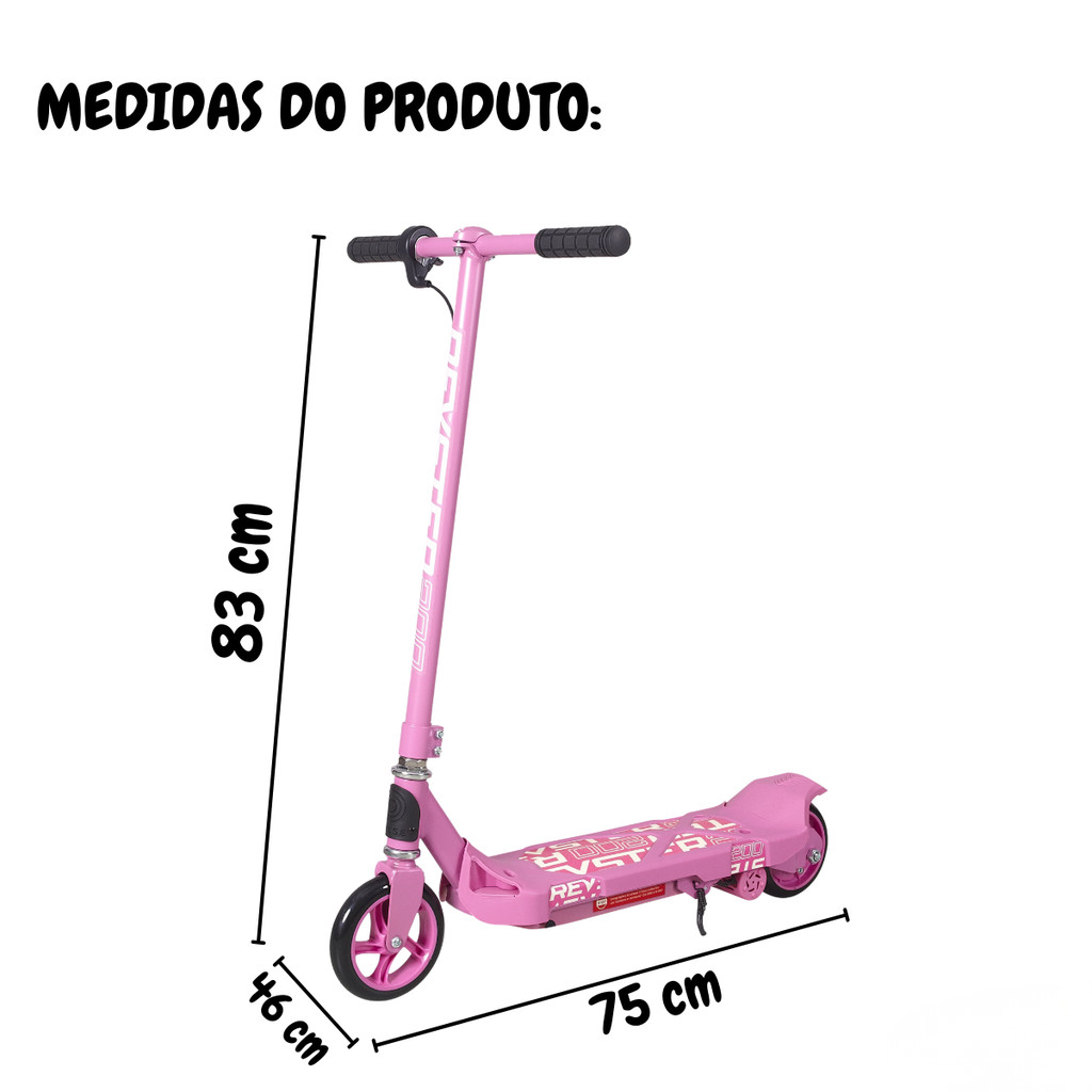 PATINETE ELETRICO INFANTIL 80W ROSA IMPORTWAY BW449RS · foto 2