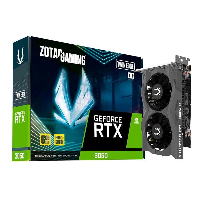 Placa de Video Zotac GeForce RTX 3050 Twin Edge OC, 6GB, GDDR6, 96-bit, ZT-A30510H-10L-NAC