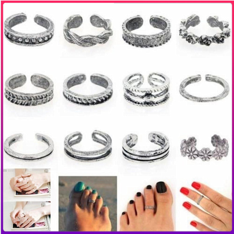 Novo Conjunto De Anel De Dedo Do Pé Ajustável De 24 Peças – Design Elegante Aberto Para Ajuste Confortável Perfeito Mulh