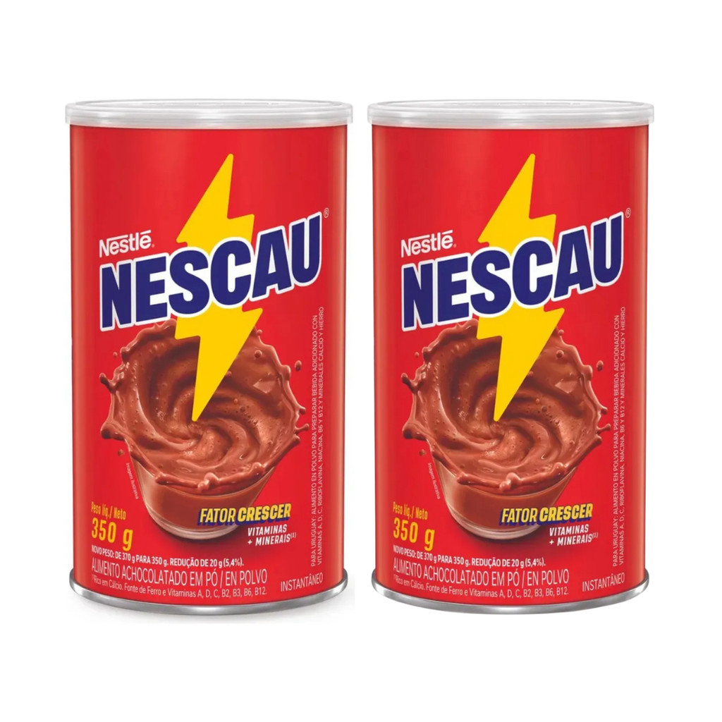 Achocolatado Em Pó Nescau Lata 350g - Kit com 2