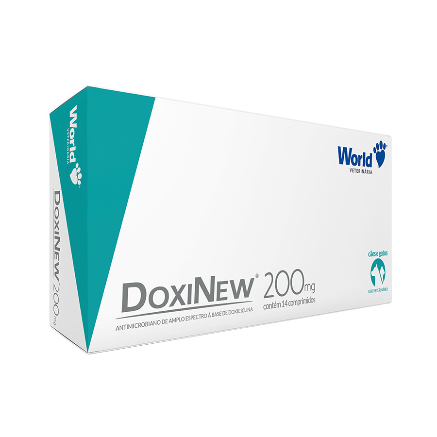 DoxiNew 200mg Doxiciclina Cães Gatos World 14 comp. Doença Carrapato Antibiótico para Cachorro Gato em Oferta na Shopee