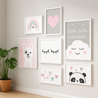 kit 7 Quadros Brilha Brilha Estrelinha Corações Toque de Magia em Oferta na Shopee
