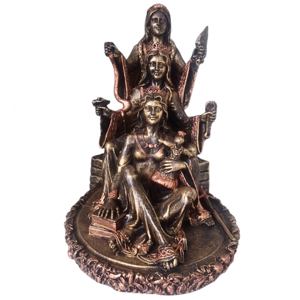 Estatua Deusa Tríplice Mãe, Filha e Anciã -wicca, celta, Gregas, espiritualidade da terra, culto a Lua