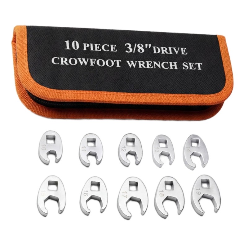 Variedade De Chave Inglesa Crowfoot De Aço YOIOI De 10 Mm Até 19 Com Estojo De Transporte