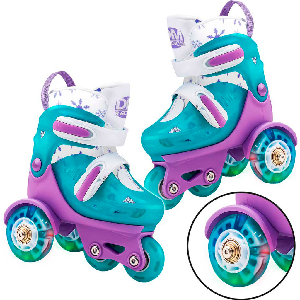 Patins Infantil 3 Rodas Triline Ajustável Com Luz Led