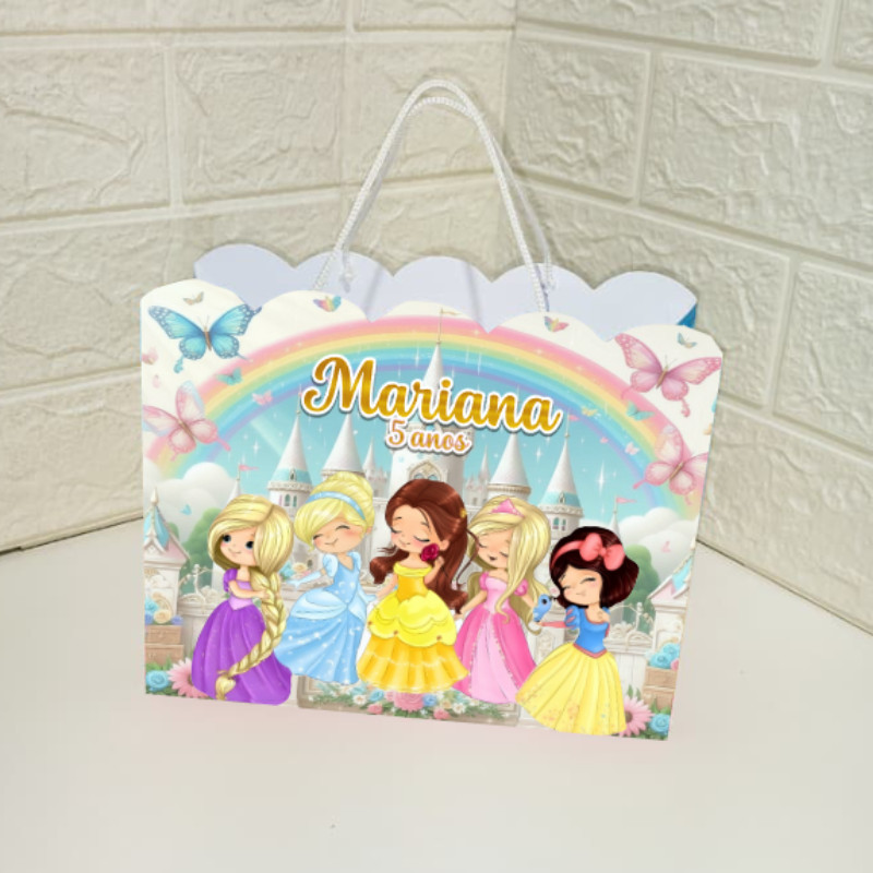 Sacolinha PRINCESAS, Personalizado | Sacolinha | Mimos | Lembrancinha | Aniversário PRINCESAS PEGUE E MONTE