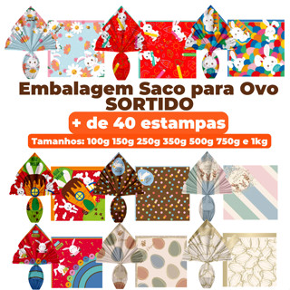 Saco Sortido Embalagem Ovo De Páscoa De 100g 150g 250g 350g 500g 750g 1kg C/10 em Oferta na Shopee