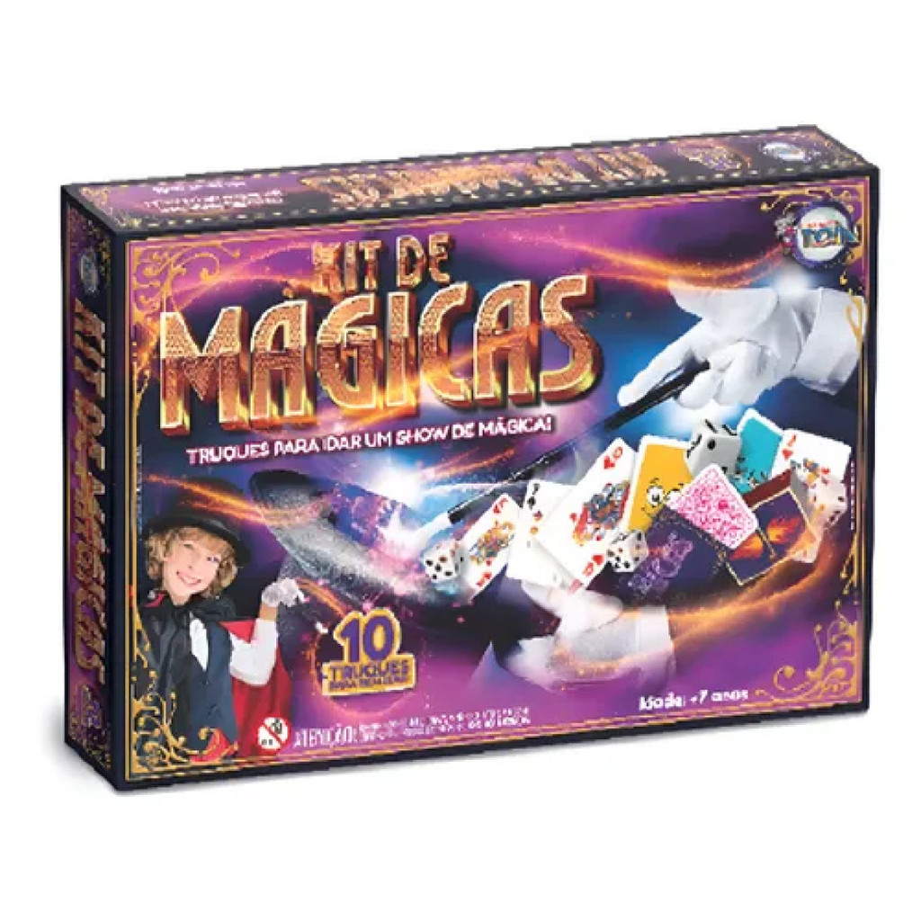Kit Infantil de Mágica 10 Truques – Brinquedo Educativo e Divertido