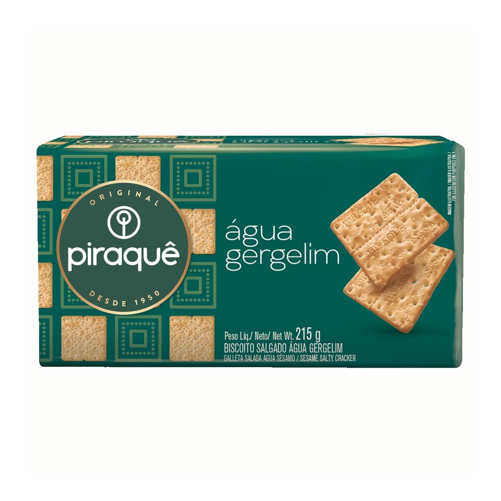Biscoito Salgado Piraquê Água Gergelim 215g em Oferta na Shopee