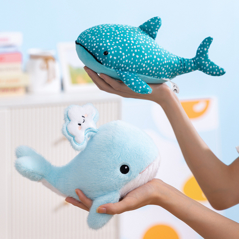 Adorável bonito bonito baleia boneca brinquedo de pelúcia oceano Hall baleia tubarão boneca reconfortante pano boneca an