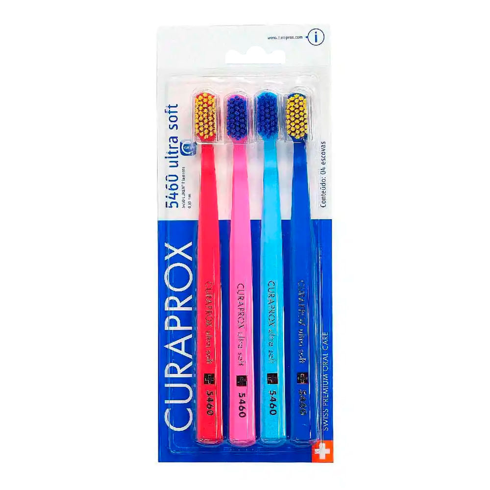Escova Dental Curaprox Ultra Soft 5460 Cores Sortidas 4 Unidades em Oferta na Shopee