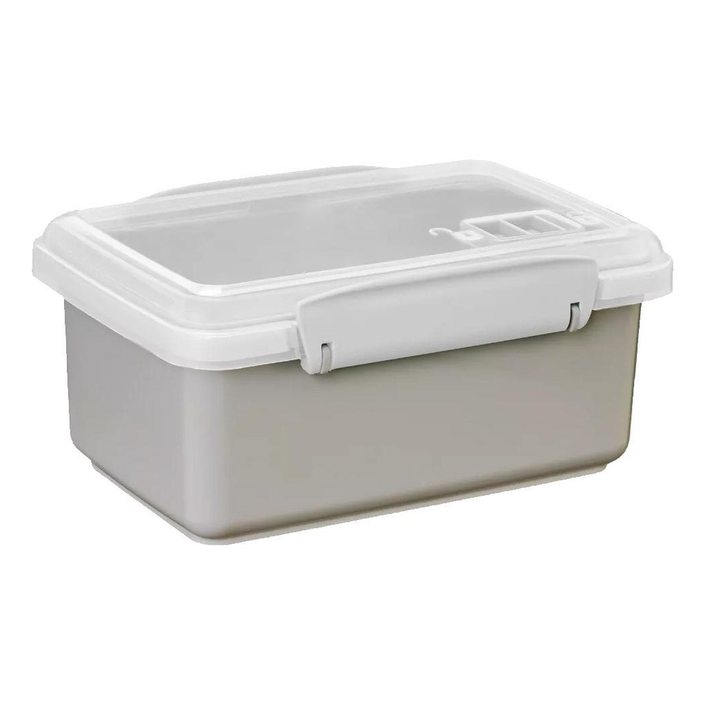 Marmita Microondas Com Travas Válvula Fit Divisória Sem Bpa Cinza / Bordo