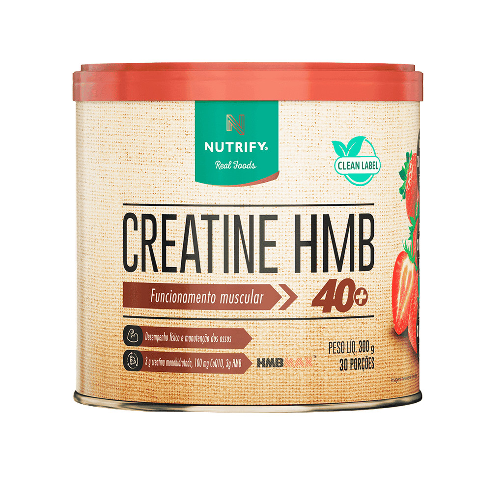 Creatina HMB Pote 300g Nutrify Morango em Oferta na Shopee