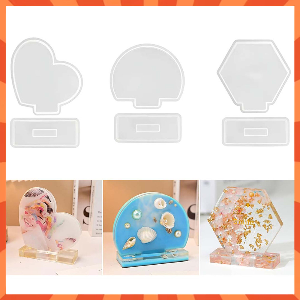 3 Peças Moldes de resina seguros de silicone kit de moldes de silicone multiuso, reutilizáveis para arte em resina
