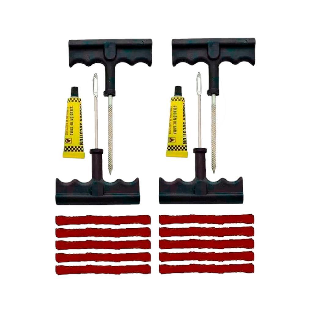 Kit Socorro Pneu Furado Ferramentas Para Reparo Automotivo Carro E Moto Macarrão Alta Qualidade