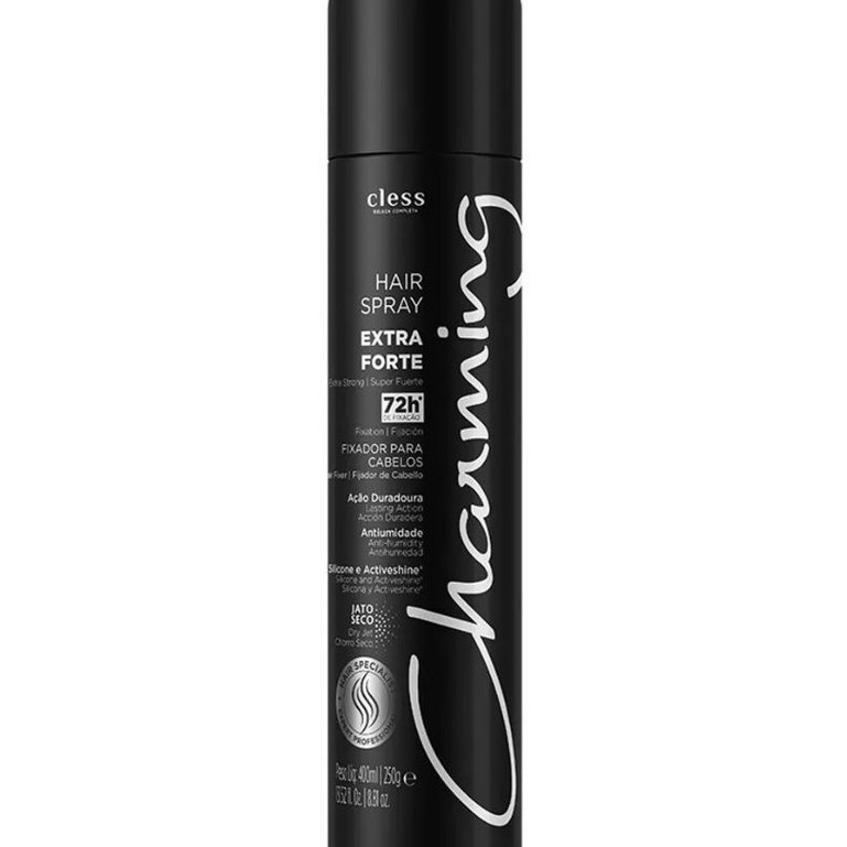 Spray Fixador Para Cabelo Charming Black Extra Forte 400ml em Oferta na Shopee