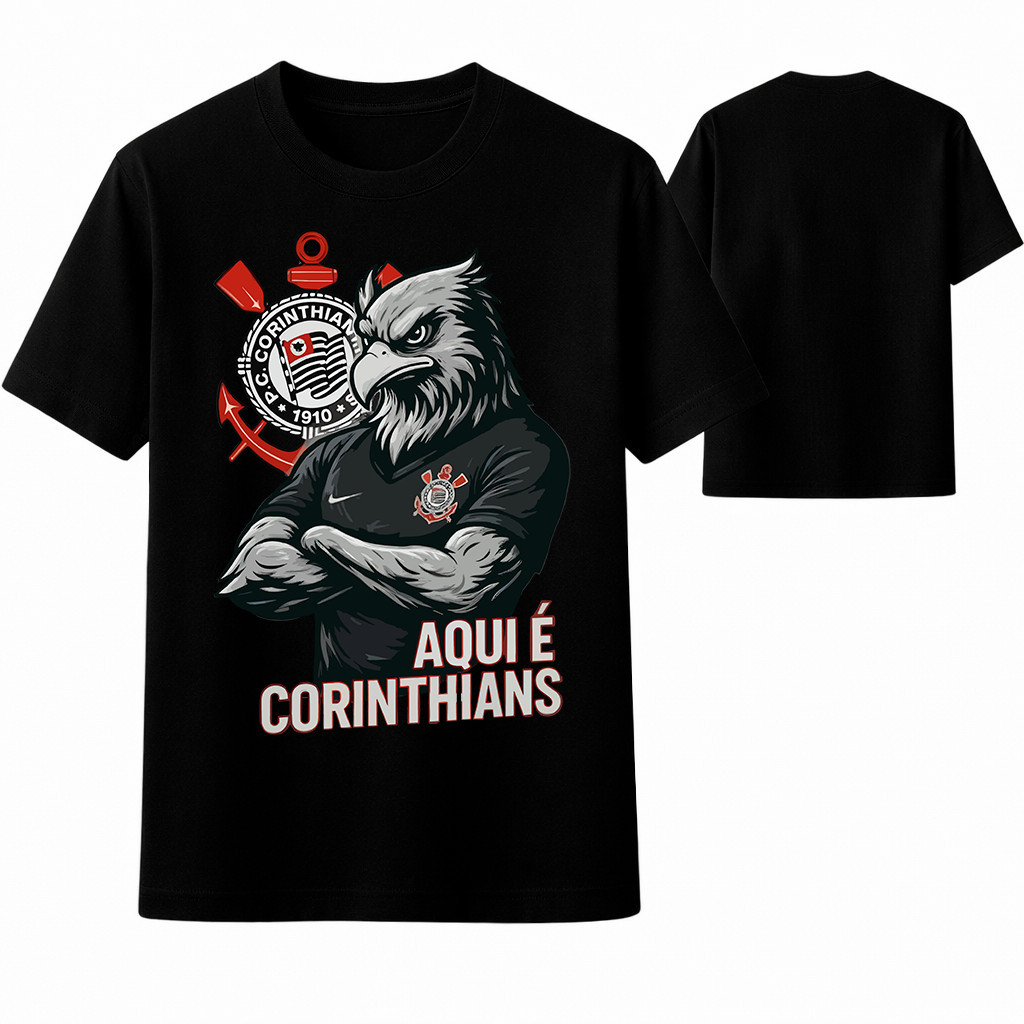 Camiseta Unissex Time Esportes Corinthians Personalizada GAVIÃO CORINTHIANS - 100% Algodão