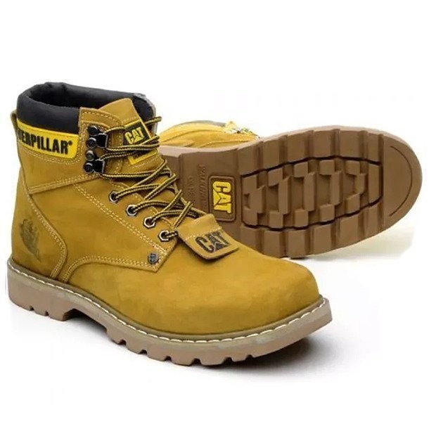 BOTA CATERPILLAR EM COURO 850 SOLADO DE BORRACHA CLASSICA