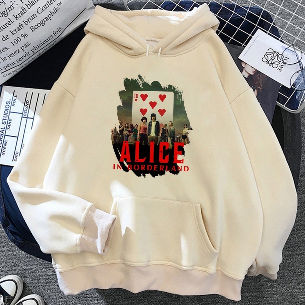 Moletom Canguru Unissex Alice in Borderlands hoodies Mulheres vintage Kawaii Coreano Roupas Hood Promoção Envio Rápido