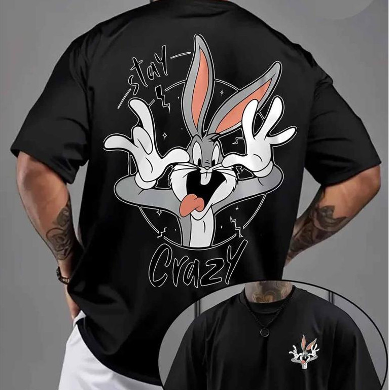 Camiseta Oversized Pernalonga Desenho Academia  Treino Confortavel Maromba Premium Algodao