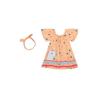 Vestido Bebê Menina Com Faixa Para Cabelo Elian Laranja em Oferta na Shopee