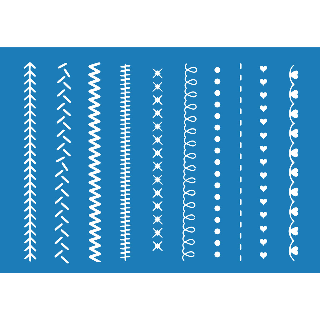 Stencil Pontos de máquina de costura acabamento para pintura em tecido decoração de cozinha pano prato estencil mães