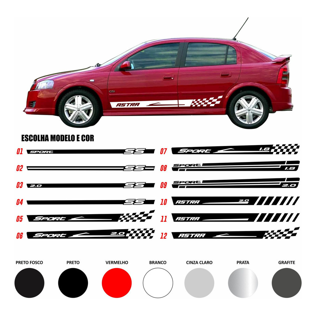 Adesivo Faixa Lateral Sport Kit Astra Hatch Sedan 2 4 Portas
