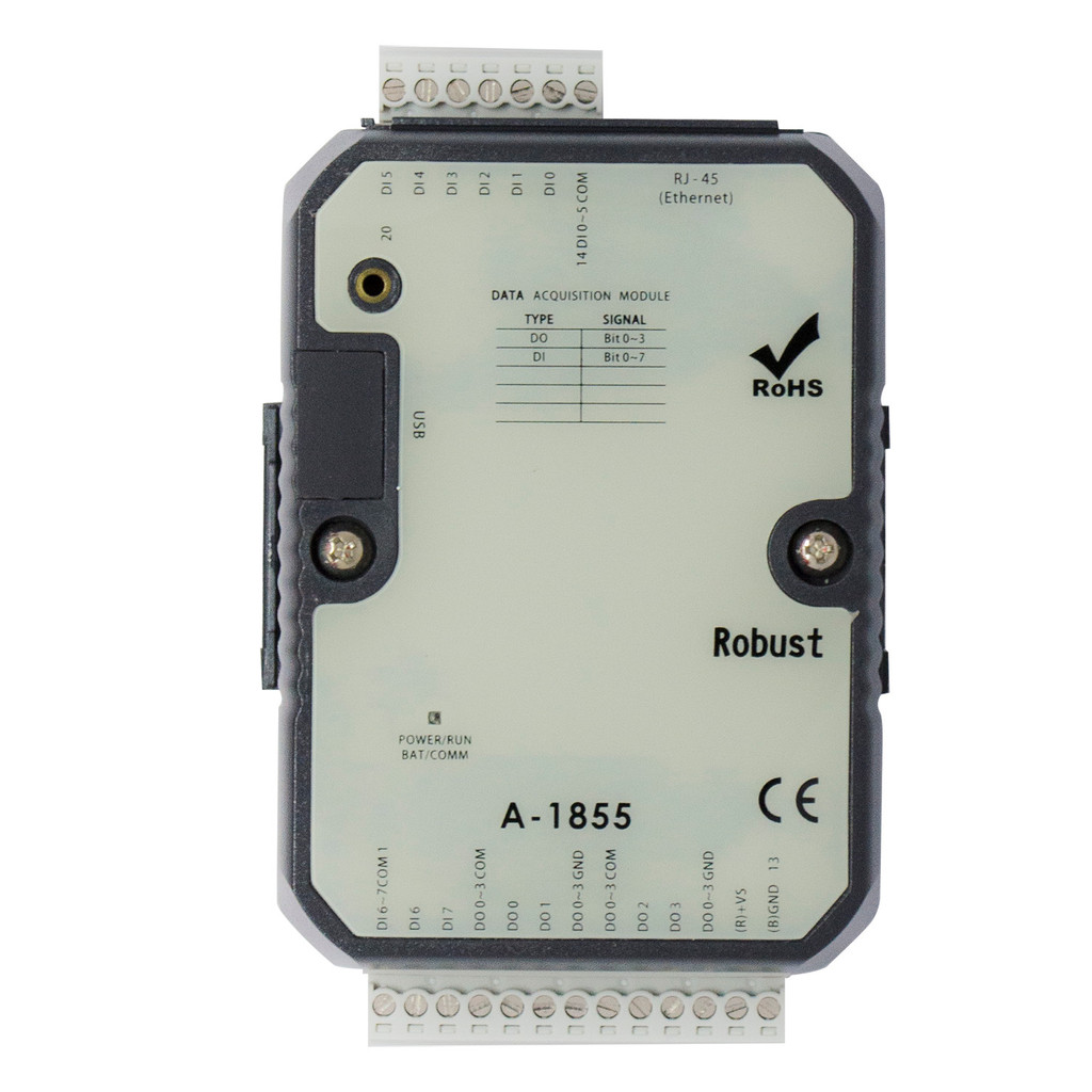 Módulo Remoto Ethernet IO De Alta Qualidade Com Suporte 8DI 4DO Modbus TCP Para Industrial (A-1855) * & -