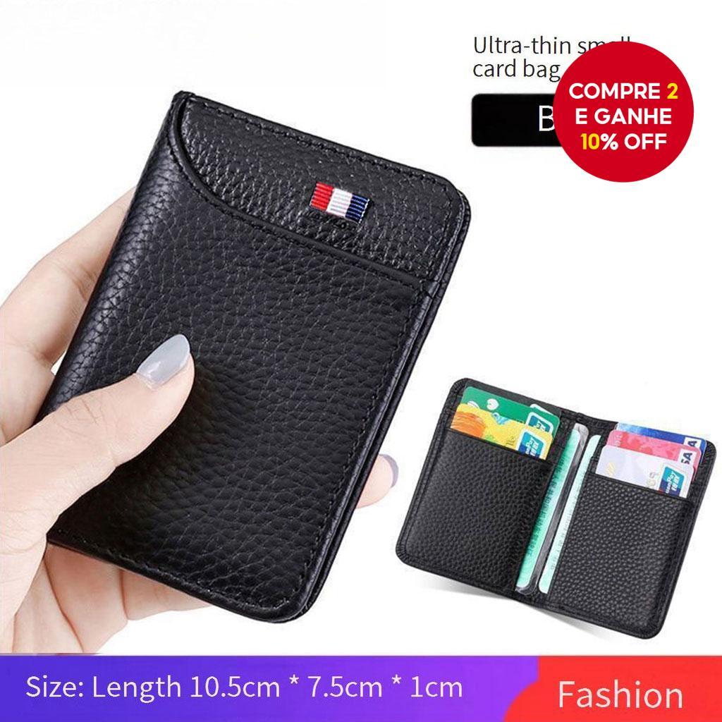 Carteira Slim Masculina-ID/Cartão/De Motorista Multifuncional Com Compartimento Para Moedas