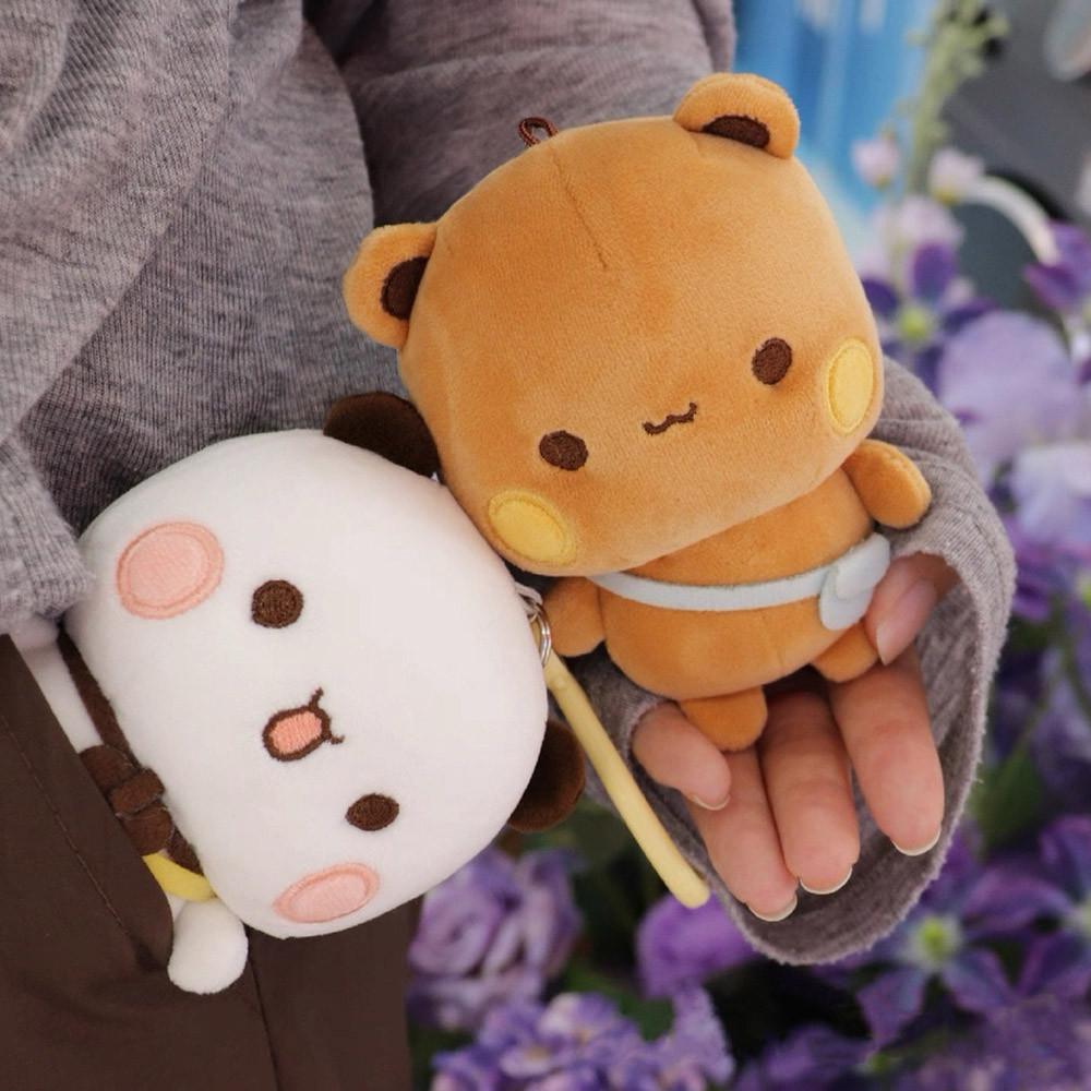 Bonito Panda Bubu E Dudu Pingente De Pelúcia Kawaii Animais Chaveiro Saco Enviar Crianças Meninas Presentes De Aniversár