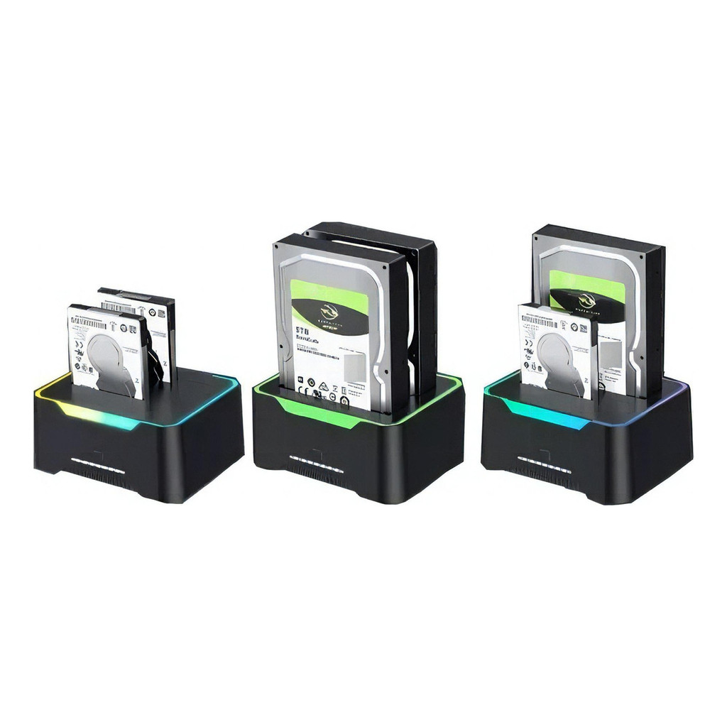 Dock Station Dual Hd Ssd Sata 2.5 E 3.5 Usb 3.0 Botão Clone 18TB