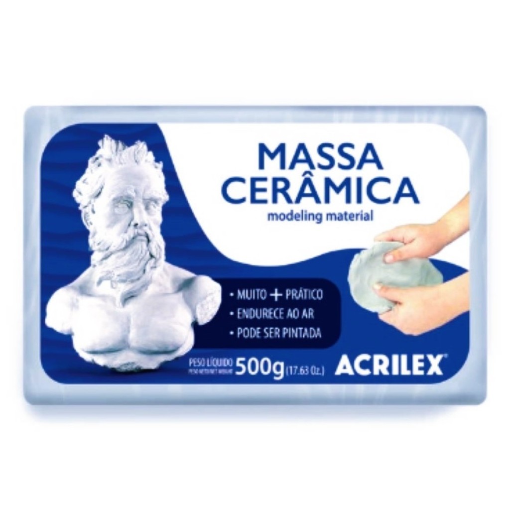 Massa Cerâmica para Modelar 500g Acrilex em Oferta na Shopee