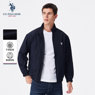 Uspoloassn American Poloassn Association Primavera Outono Jaqueta Masculina de Gola Alta Casual All-Match Jaqueta Fina M